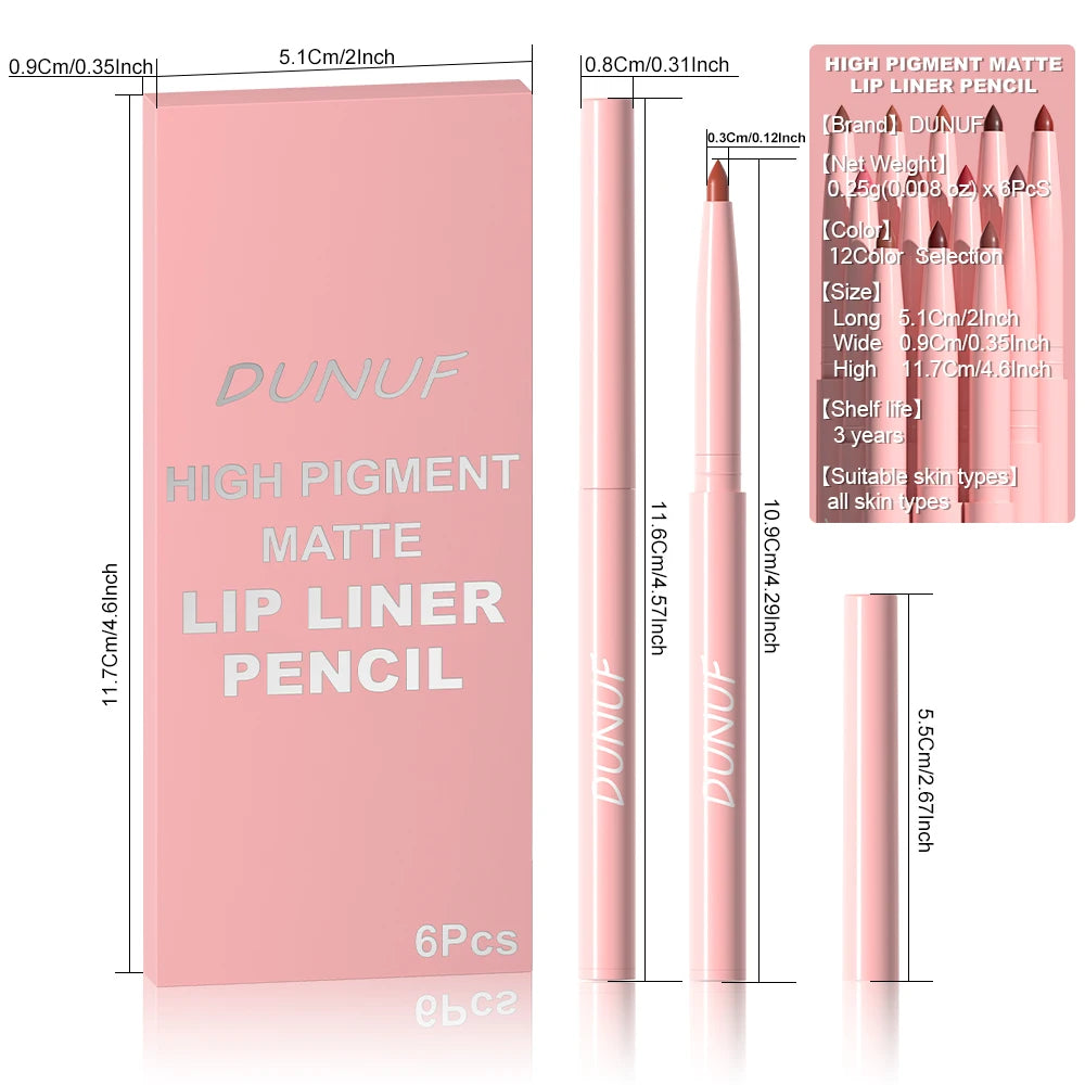 Lip Liner Pen Set Long-Lasting Waterproof Lip Gloss Pencils