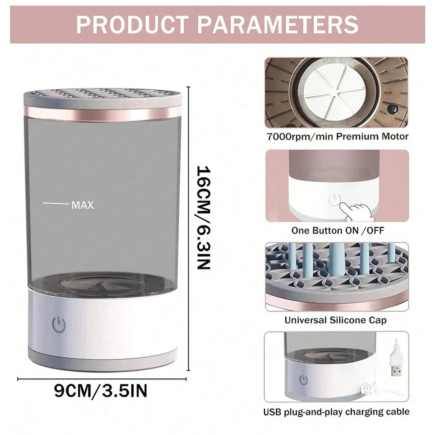 Electric Makeup Brush Cleaner Spinner and Dryer cleaning