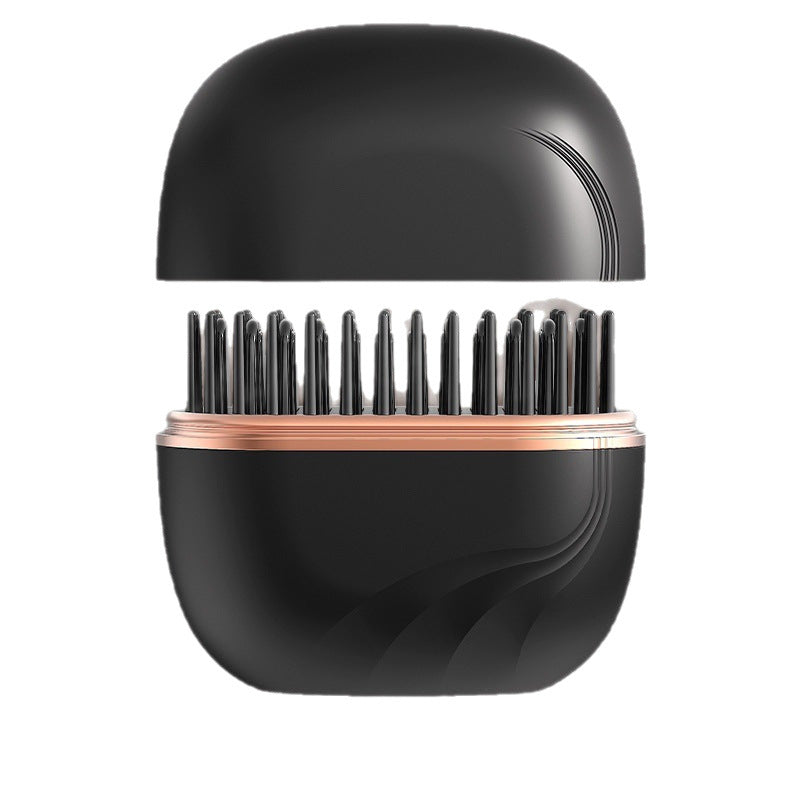 Compact hair straightening brush that does not damage hair