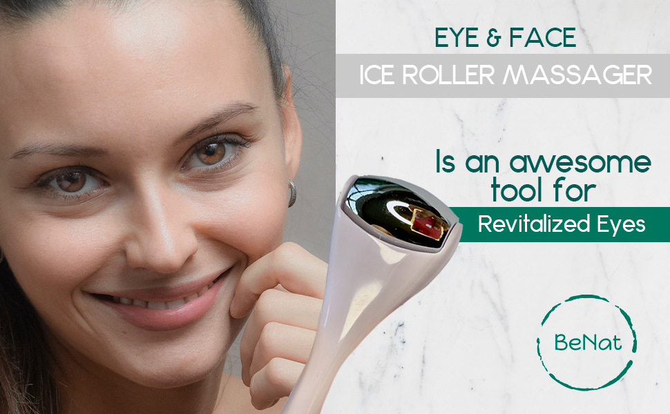 Eye and face ice roller massager for tightening pores