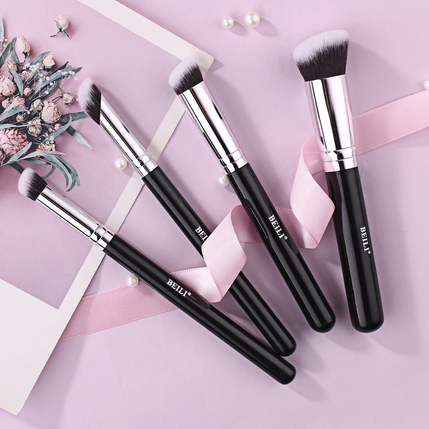 Professional Concealer Brush Set BEILI Flat & Angled Brushes
