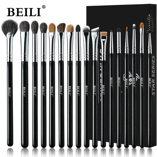 Professional Makeup Brush Set BEILI 17PCS Foundation & Eye Brushes