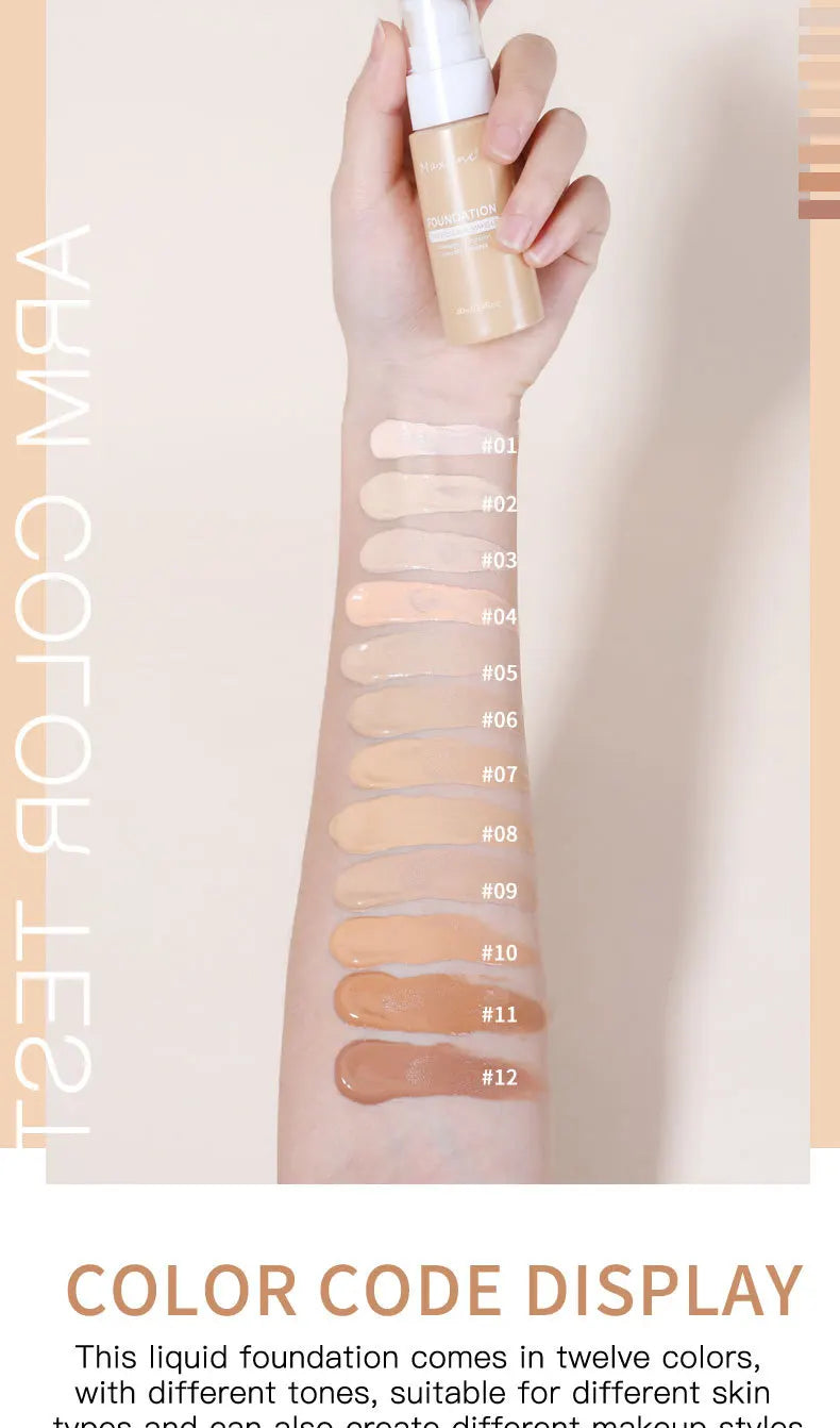 💄 Product Title:  Liquid Foundation & Concealer – Waterproof, Sweat-Resistant, Long-Lasting Professional Makeup