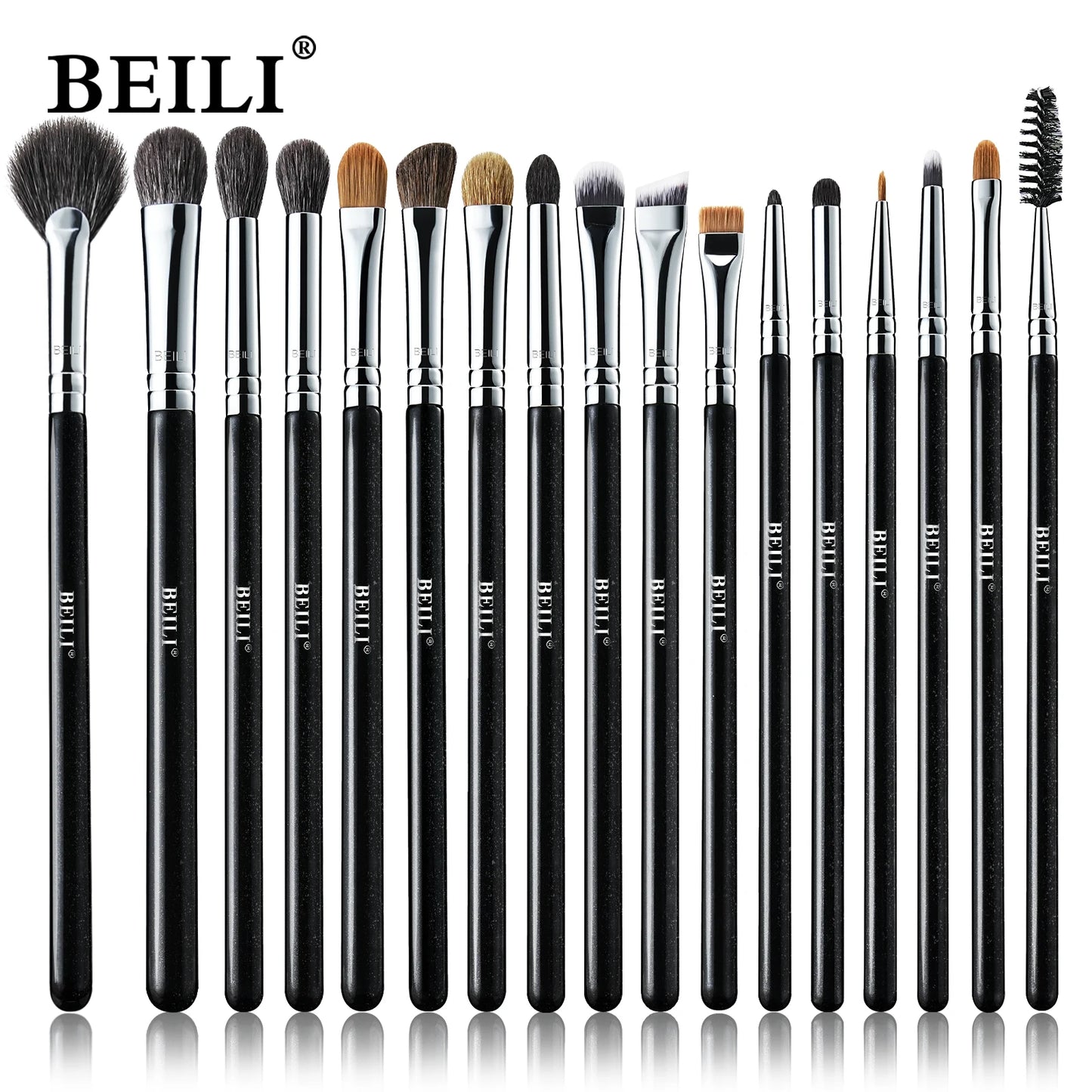 Professional Makeup Brush Set BEILI 17PCS Foundation & Eye Brushes