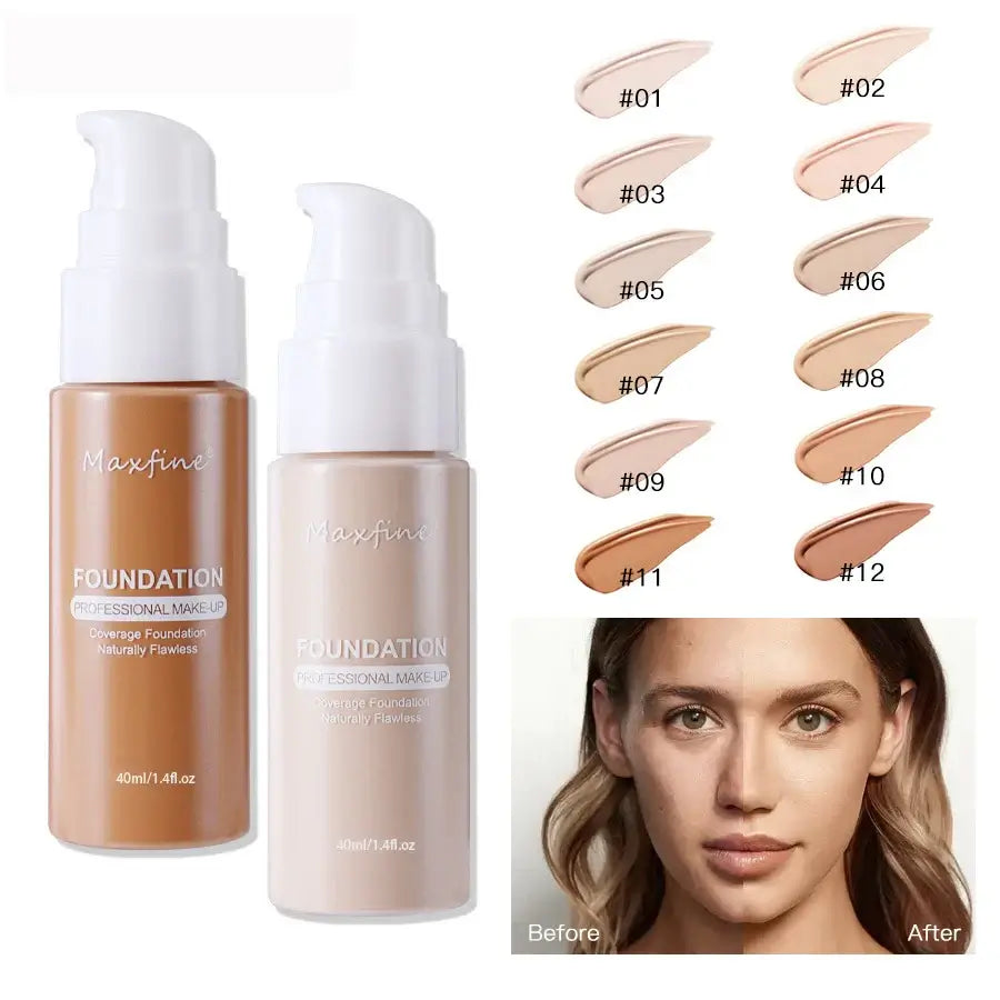 💄 Product Title:  Liquid Foundation & Concealer – Waterproof, Sweat-Resistant, Long-Lasting Professional Makeup