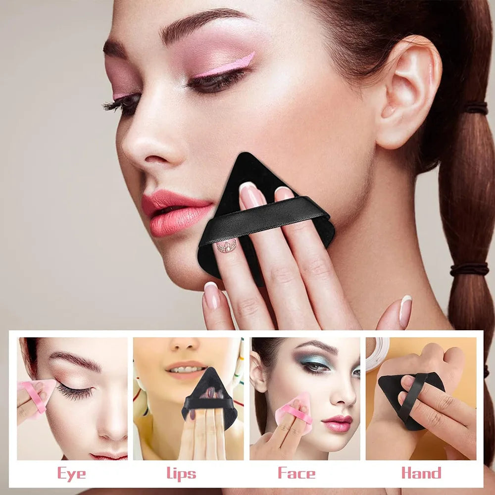 Triangle Velvet Powder Puff Reusable Mini Makeup Sponge
