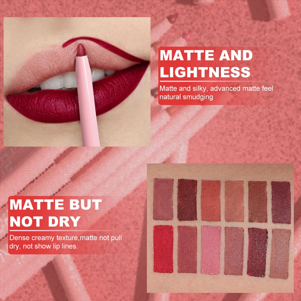 Lip Liner Pen Set Long-Lasting Waterproof Lip Gloss Pencils