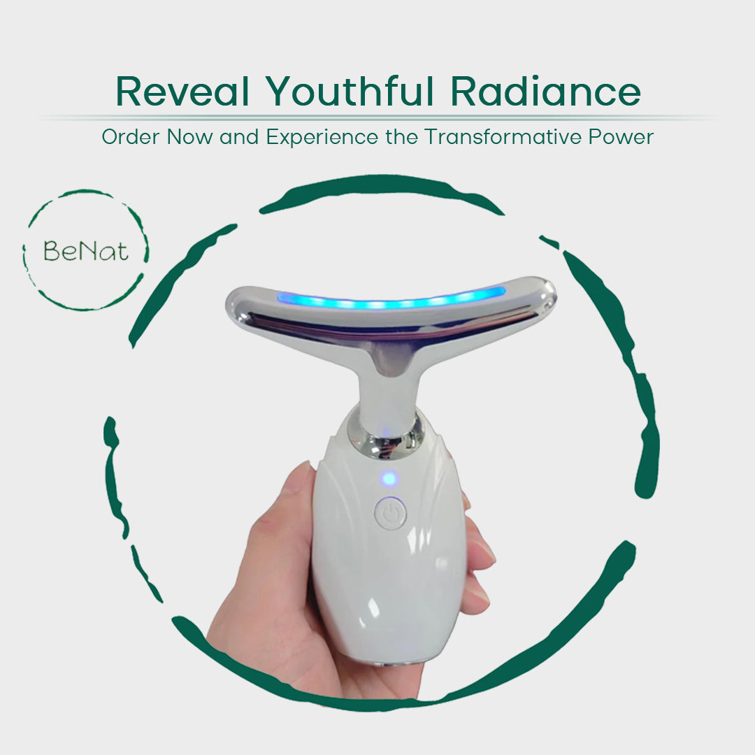 White handheld beauty device with green circle light